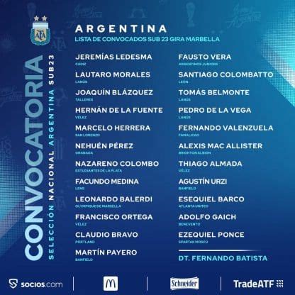 argentina sub 23 convocados